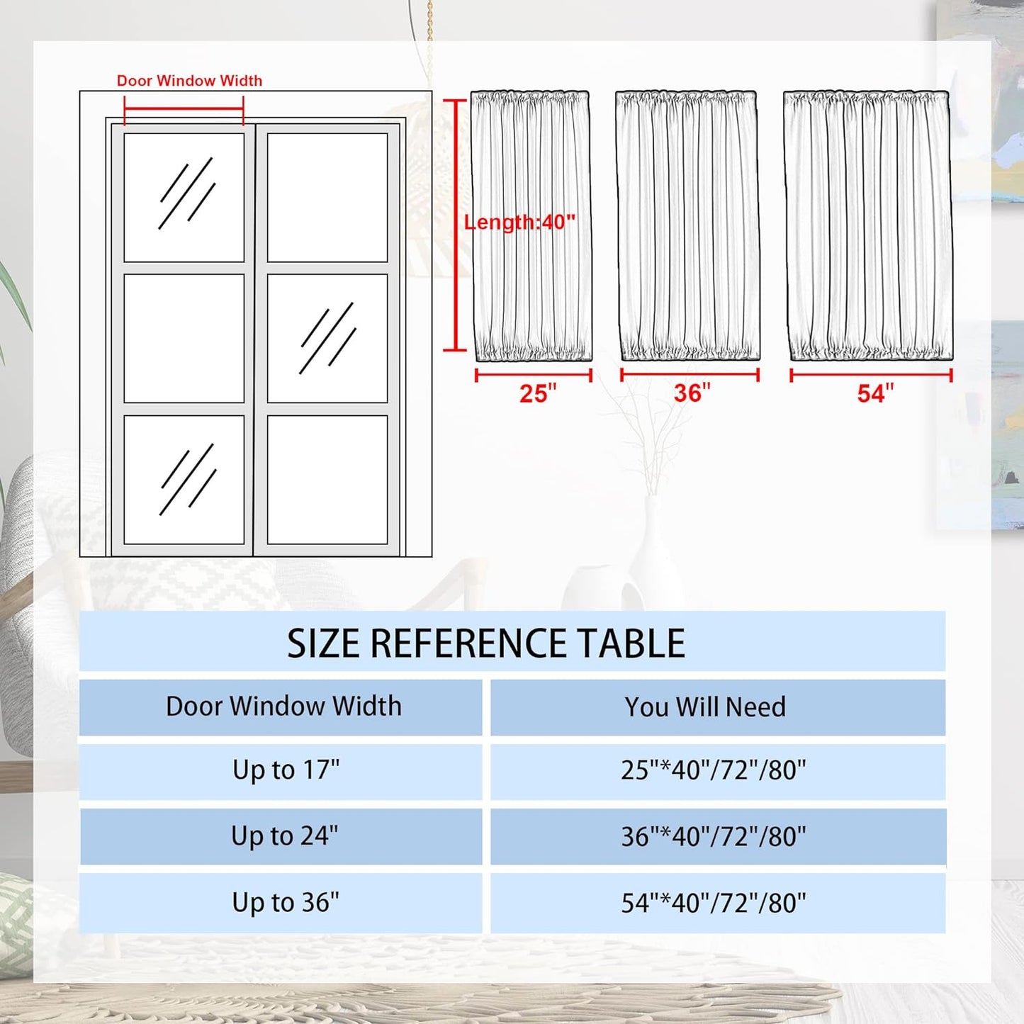 DWCN French Door Curtains – Rod Pocket Thermal Blackout Curtain for Doors with Glass Window, Kitchen and Patio Doors for Privacy, 25 X 40 Inches Long, 1 Curtain Panel with Tieback,Blush Pink