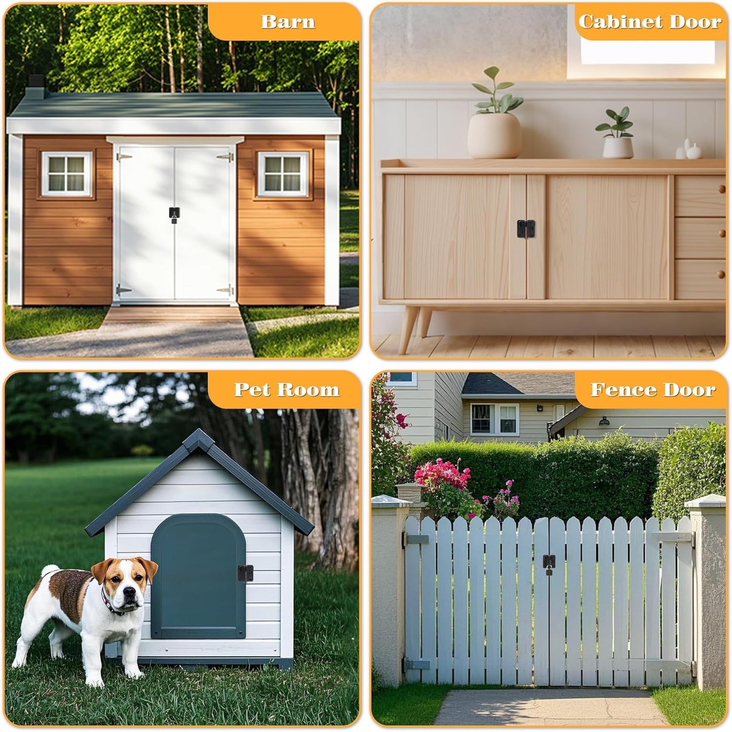 Alise Flip Latch Gate Latches Slide Bolt Latch Safety Door Lock Catch for Barn Cabinet Pet Cage Garden Bathroom Garage Window Sliding Door,MS4001-B Stainless Steel Matte Black