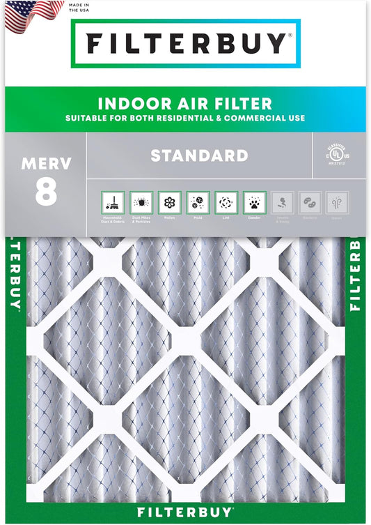 Filterbuy 25x29x4 Air Filter MERV 8 (MPR 700) Dust Defense Replacement (1-Pack), Electrostatic Pleated HVAC AC Furnace Filters, Made in USA (Actual Size: 24.38 x 28.38 x 3.63)