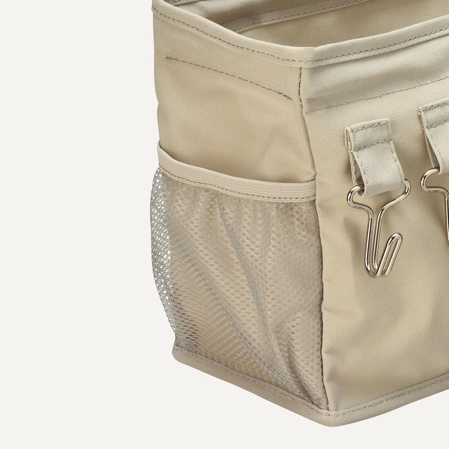 Amazon Basics Bedside Caddy Hanging Storage Organizer, 4.72 x 14.57 x 7.87 in, Linen, Dark Grey