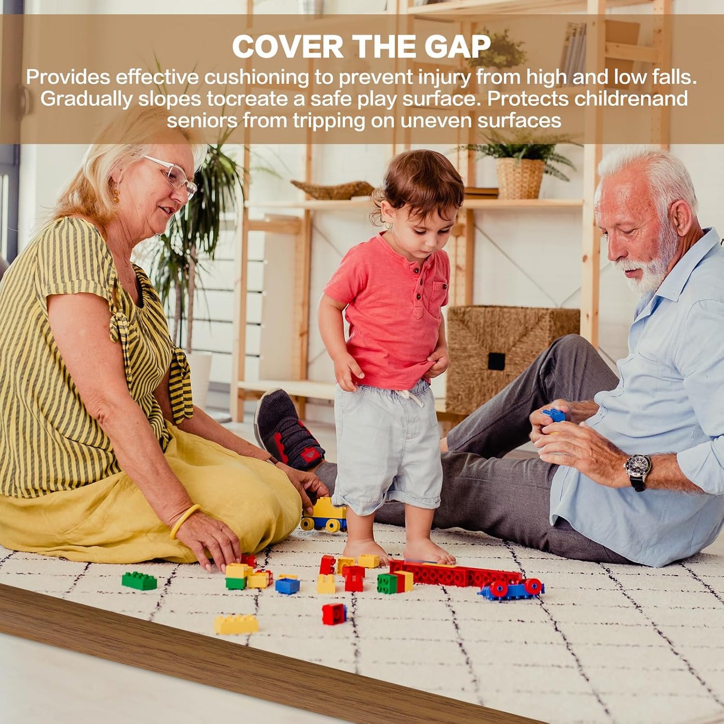 Floor Transition Strip Vinyl Door Threshold Ramp Self Adhesive Carpet Edging Strip Doorway Edge Trim, Overlap Edge Reducer for Laminate Carpet, Floor, Tile (Orange Oak, 2/5" to 3/5", 10Ft)