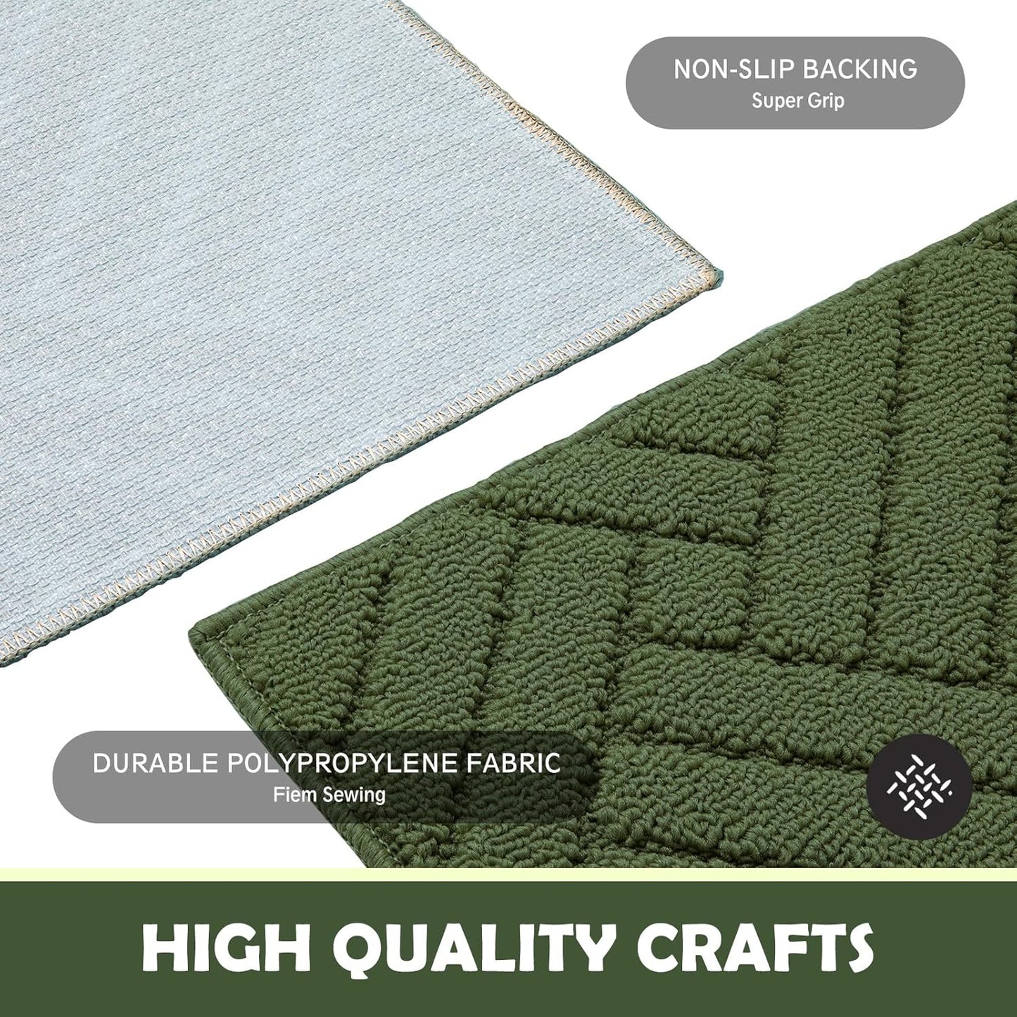 Door Mat Indoor Doormat, Entryway Rug Door Mats Non-Slip Rubber Backing,Heavy Duty Low-Profile Entrance Rugs, Absorbent Resist Dirt Doormats Floor Door mat for Entryway,Green 32"x48"