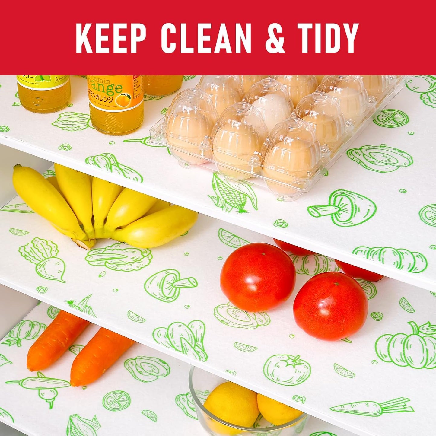 Cooyes 12 Pack Refrigerator Shelf Liners for French Door Fridge, 17.7" × 36" Extra Large, Non-Slip Fridge Mats Machine Washable, Refrigerator Drawer Liner for Glass Shelves Kitchen Cabinet