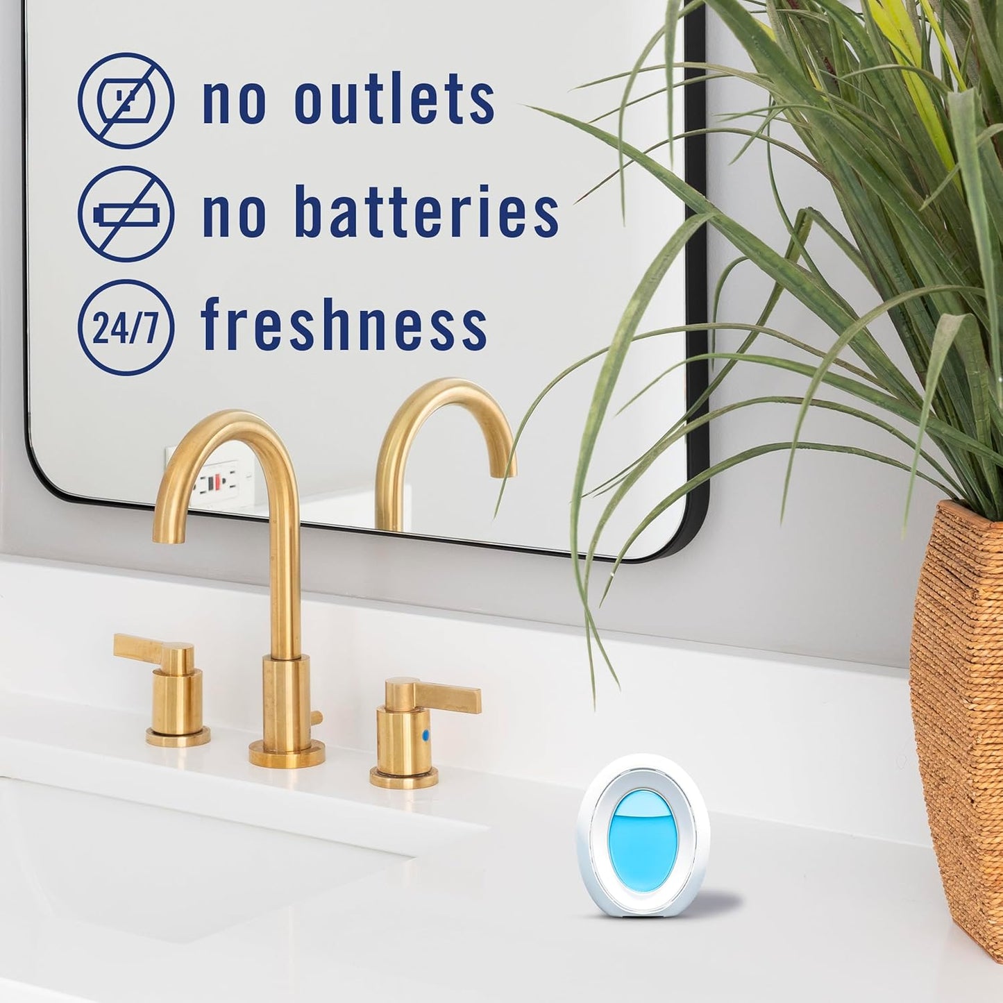 Febreze Bathroom Air Freshener, Odor-Fighting, Plug In Alternative, Air Fresheners for Home and Bathroom and Kitchen, Closet Air Fresheners, Ocean Scent, 4 Count - (Packaging May Vary)
