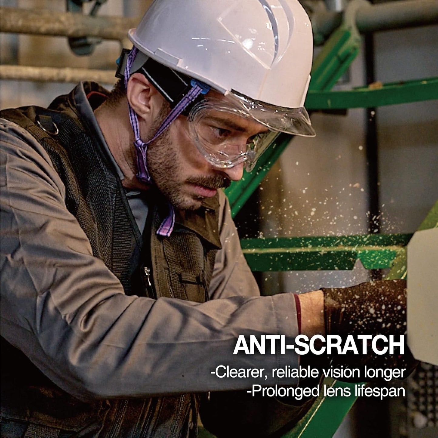 DEX FIT Protective Safety Goggles SG220A; OTG Over Glasses Fit, Anti Fog & Scratch, Z87 Eye Protection for Lab, Science, and Chemistry Work, Indirectly Vented, Adjustable for Women and Men