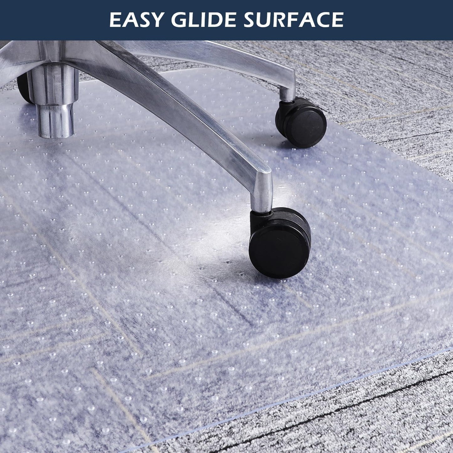 Chair Mat for Carpet, SALLOUS 46" x 60" Office Chair Mat for Carpeted Floors, Heavy Duty Vinyl Floor Mat with Grips, Floor Protector Computer Desk Mat for Home Office (Clear, Rectangular)