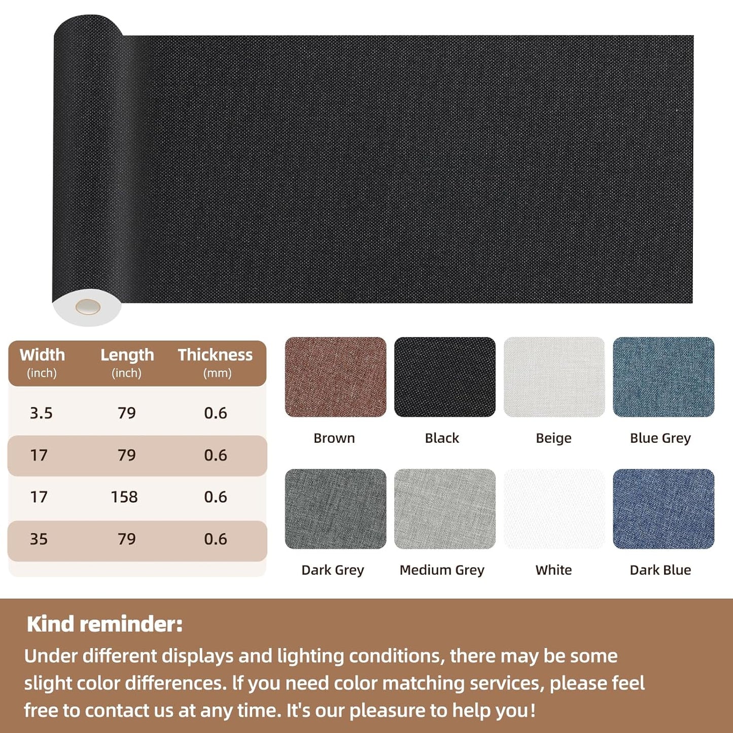 Fabric Repair Patch, 17X158 Inch Fabric Large Repair Tape, Self-Adhesive Patches for Furniture, Sofa, Car Interior, Shoes, Hand Bag, Clothing (Blue Grey, 17X158 Inch)