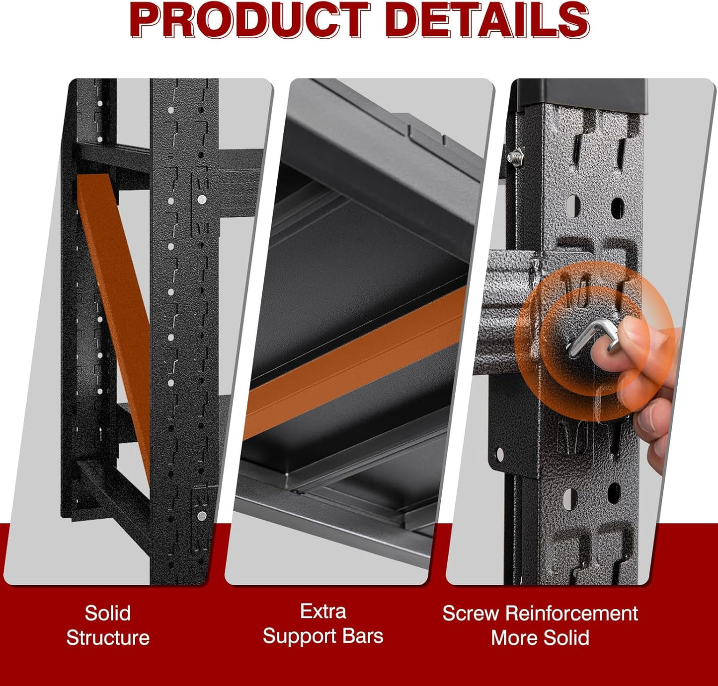 5000LBS Metal Steel Storage Shelves - 71.3" W Black 4 Tier Heavy Duty Rack Commercial Industrial Shelving with Adjustable Shelf for Basement Garage Warehouse - 71.3" W x 24" D x 70" H