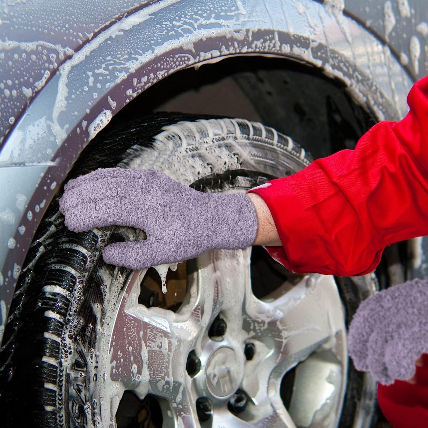 Patelai 3 Pairs Microfiber Plant Dusting Gloves Leaf Cleaning Gloves for Indoor Plants, Blinds, Furniture, House(Medium,Pink, Nude, Light Purple)