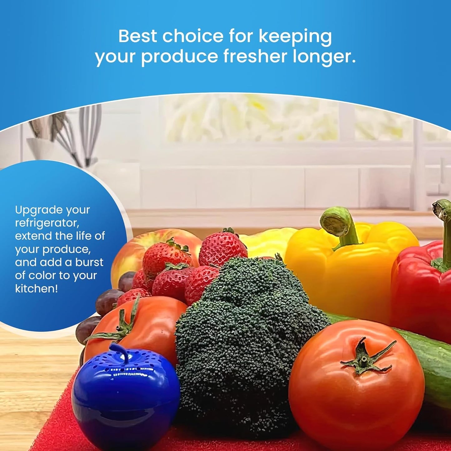 Bluapple FreshMats, Refrigerator Bin Liner, Fridge Drawer Mats, Crisper Life Extender Liner Keeps Produce Fresh Longer, Anti-Bruising, Helps Air Circulation, Washable & Reusable (4-Mats, 12x15, Red)