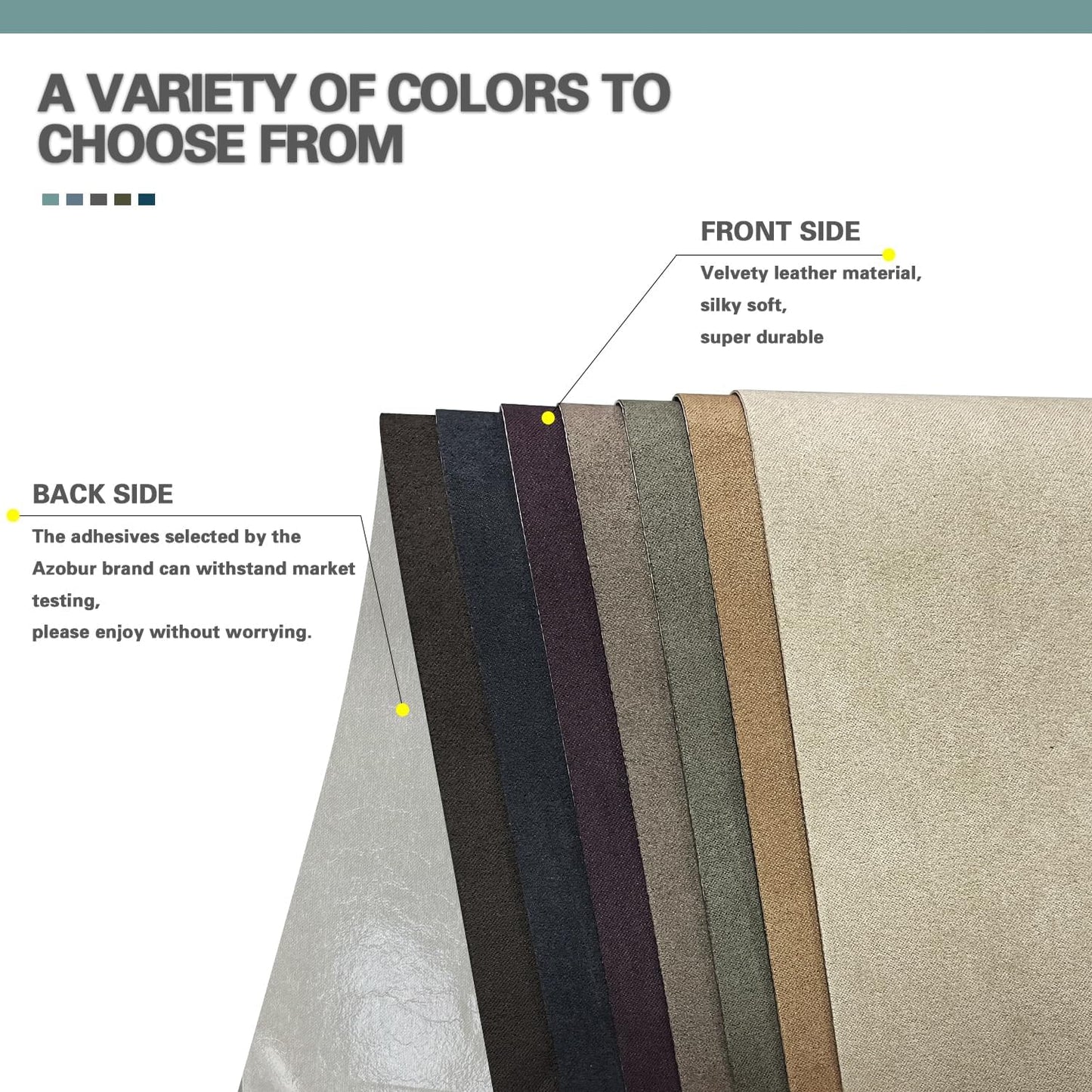 Azobur Velvet Rectangular Repair Patch, Self-Adhesive Flannel Fabric Patch, Multi Colors, Microfiber Patch，Can be Used to Patch Sofas, Car Seats, Handbags, Jacket Holes and Tears (Gray)