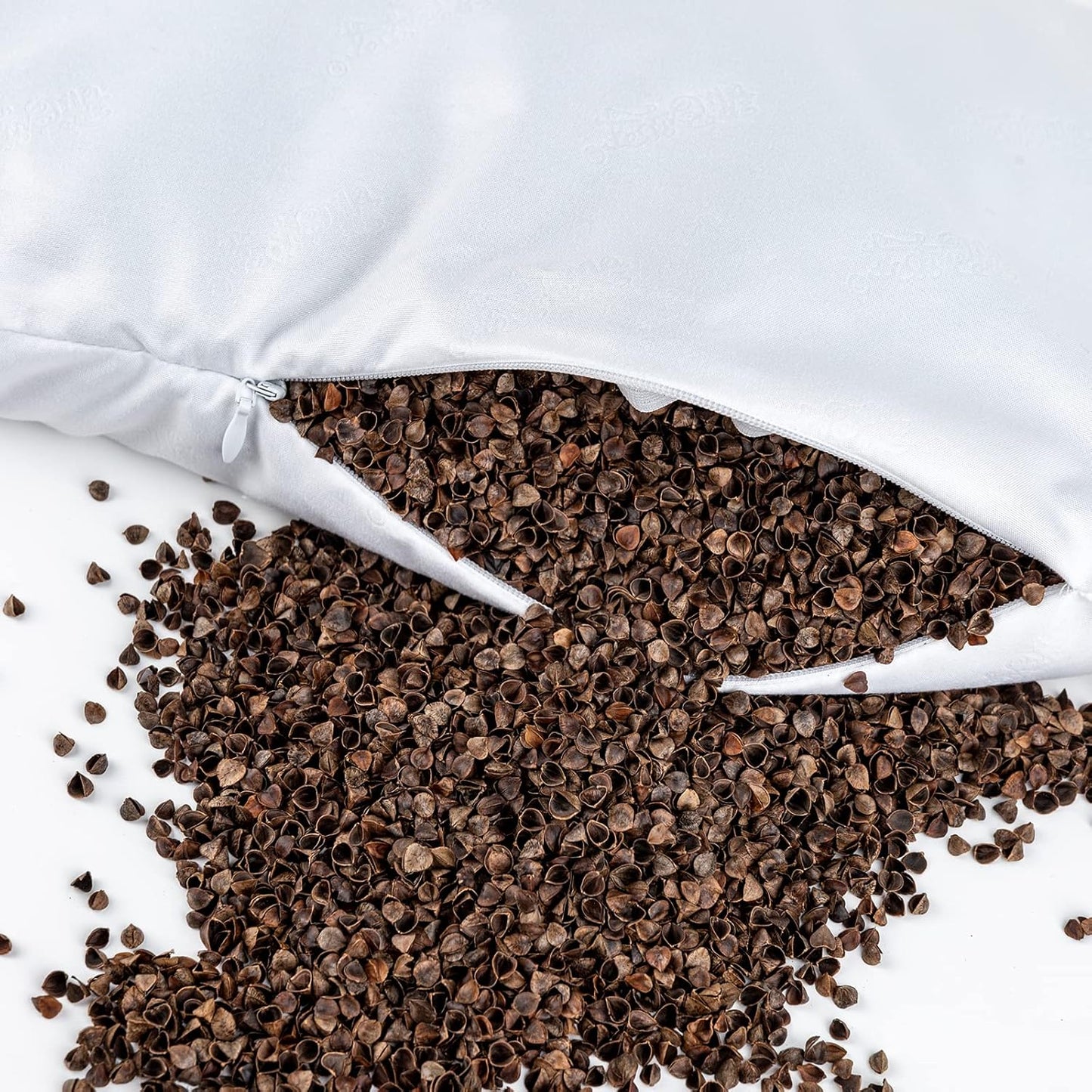 Buckwheat Neck Support Pillow Cervical Neck Cylinder Bolster Pillow,Buckwheat Hulls Adjustable Roll Pillow,Neck Pain Relief for Back and Side Sleepers Round Pillows for Lunch Break beige, 6*15 inch