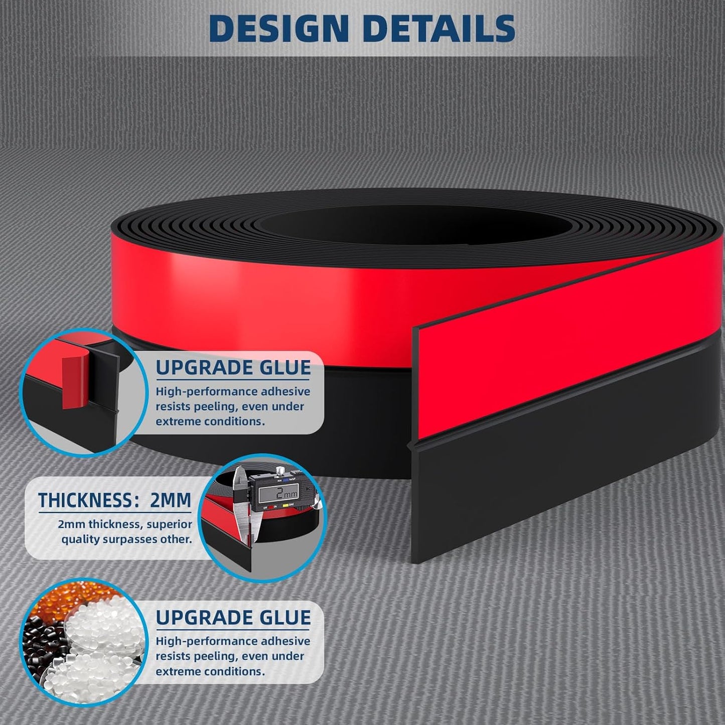 Heavy-Duty 36 ft x 1 in Weather Stripping, Extra Thick 2mm Door Draft Stopper Silicone Seal Strip for House and Glass Shower Doors for Collision and Side Gaps of Door and Windows, Black