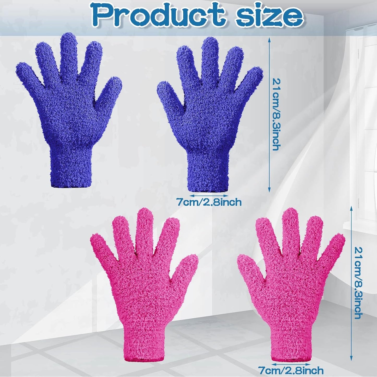 6 Pcs Microfiber Dusting Mitt Gloves Microfiber Washable Dusting Gloves Car Wash Mitt for Leaf Cleaning Plant