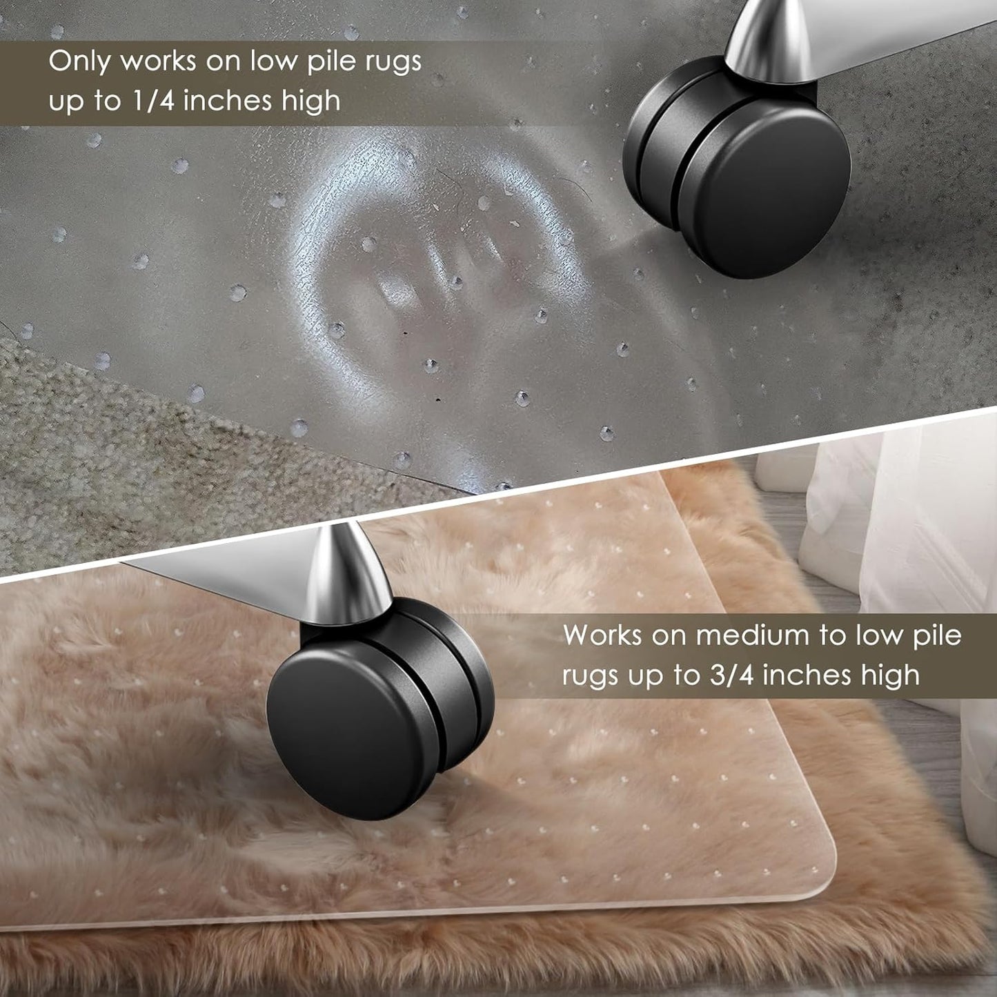 Azadx Heavy Duty Office Chair Mat for Carpet 51" x 63" Hard Material Chair Mat for Carpeted Floor Slip Resistant Carpet Protector for Home Office Easy Glide Desk Floor Mat for Office Chair on Carpets