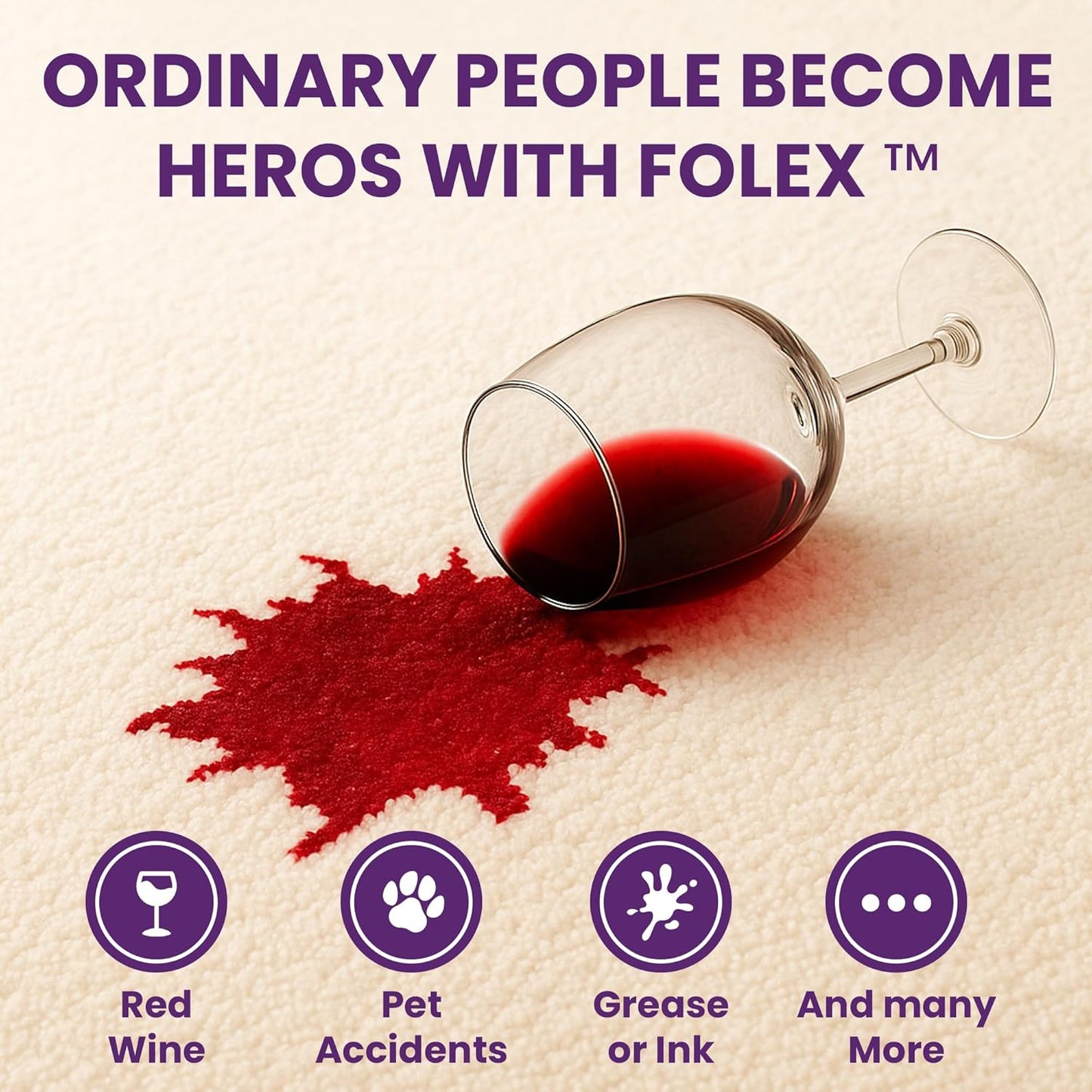 FOLEX Instant Carpet Spot Remover 32 oz – Powerful Stain Remover for Carpets, Upholstery & Rugs – Eliminates Pet Stains, Grease, Red Wine, Food, Makeup & More – With Reusable Cleaning Cloth – 3 Pack