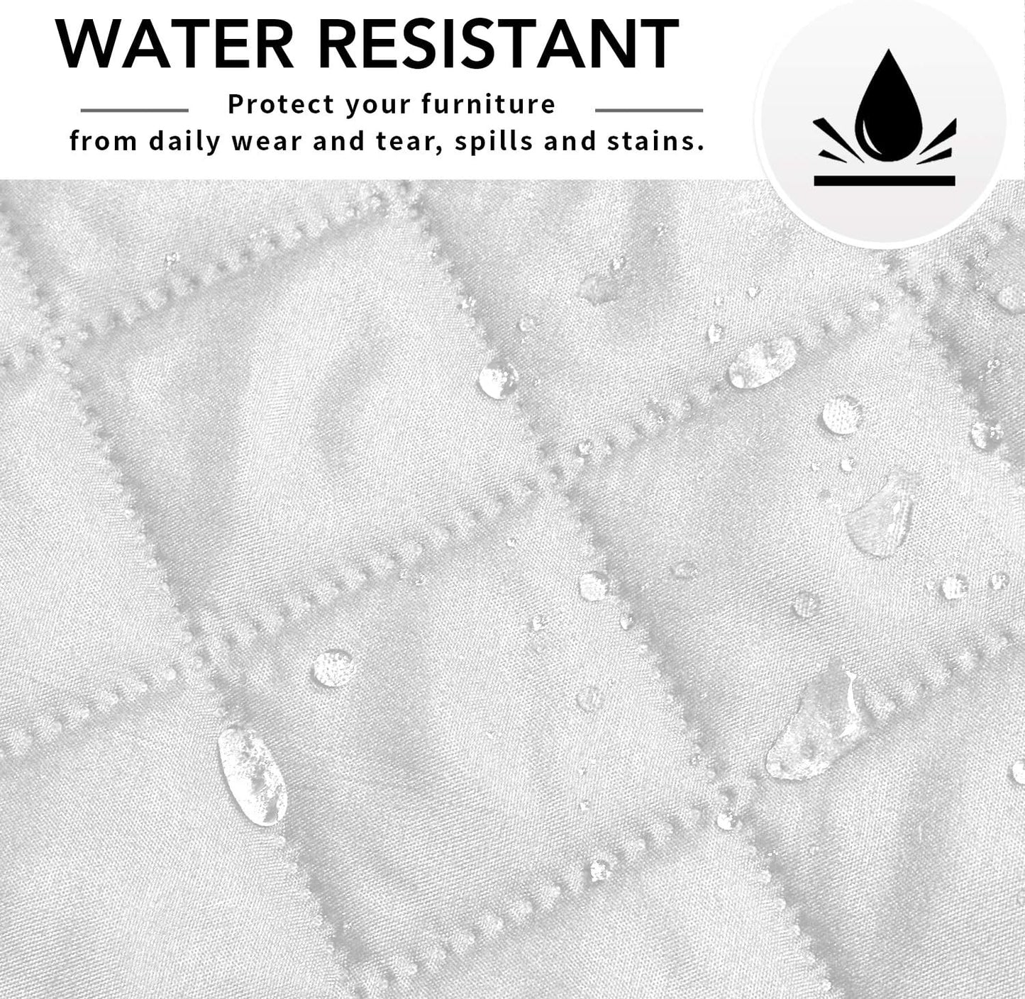 Easy-Going L Shape Sofa Slipcover - Sectional Couch Cover with Chaise - Reversible Sofa Cover for Pets & Kids (Large, White/White)