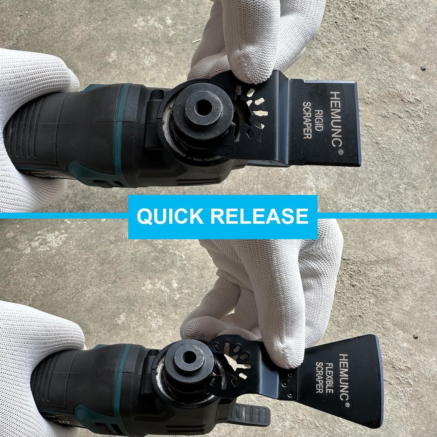 6 Oscillating Tool Scraper Blades Flexible Rigid Scraper Blade, for Removal of Caulk,Vinyl Flooring,Paint,Carpet,Tile Adhesives