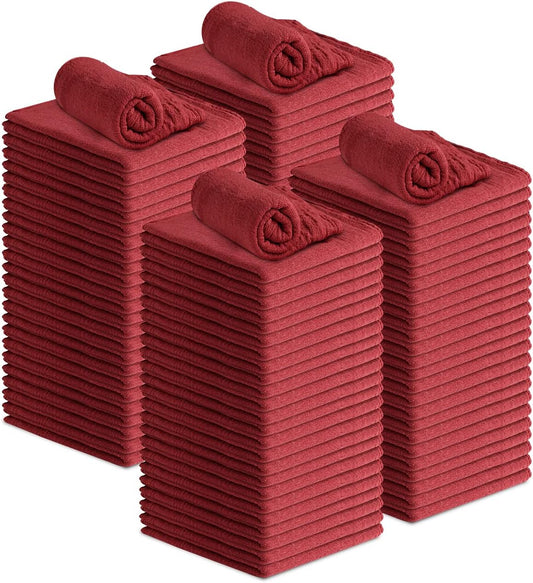 Avalon Towels Cotton Shop Rags – (Pack of 100) Size 12x14 Inches Cleaning Rags – Absorbent Shop Towels and Multipurpose Cleaning Towels for Automobiles, Industries, Garage and Homes