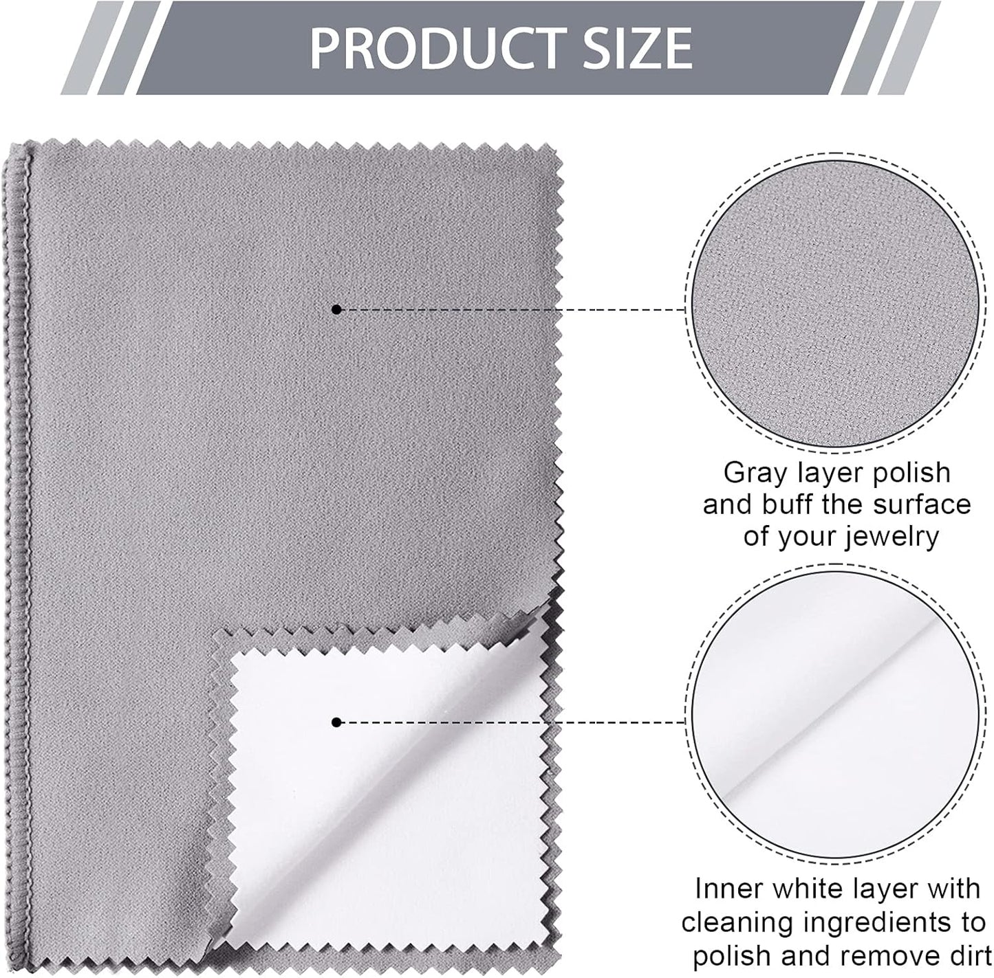 Breling 10 Pcs Silver Jewelry Polishing Cloths 6 x 8 inches Jewelry Cleaning Cloth Sterling Polish Cloths for Jewelry