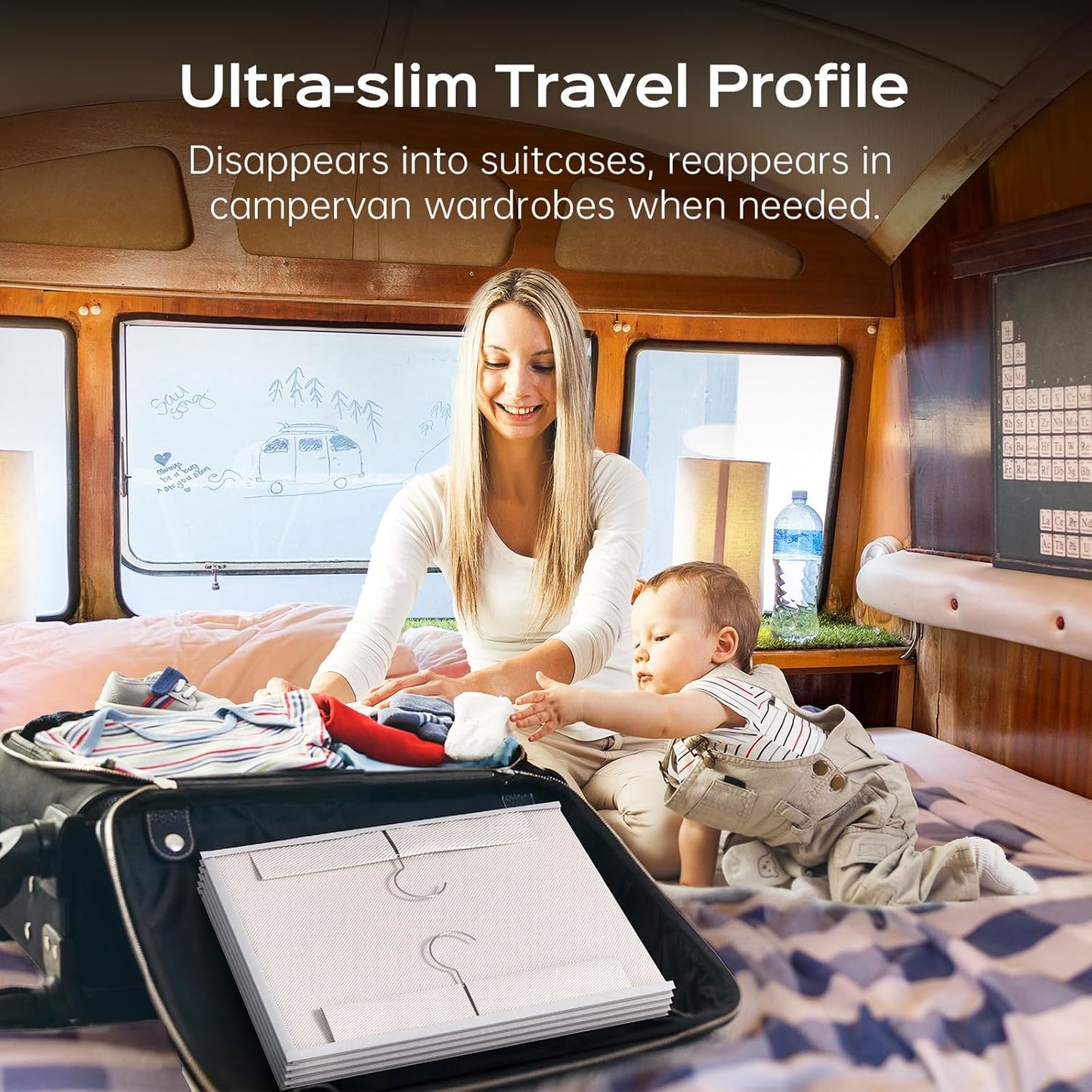 Extra Deep Hanging Closet Organizer with Shelves and Oversized Mesh Pockets, Heavy-Duty Structure, No Deformation, Max Storage for Clothes, Shoes, Hats, Dorms and RVs,1-Pack (White, 5 Tier)