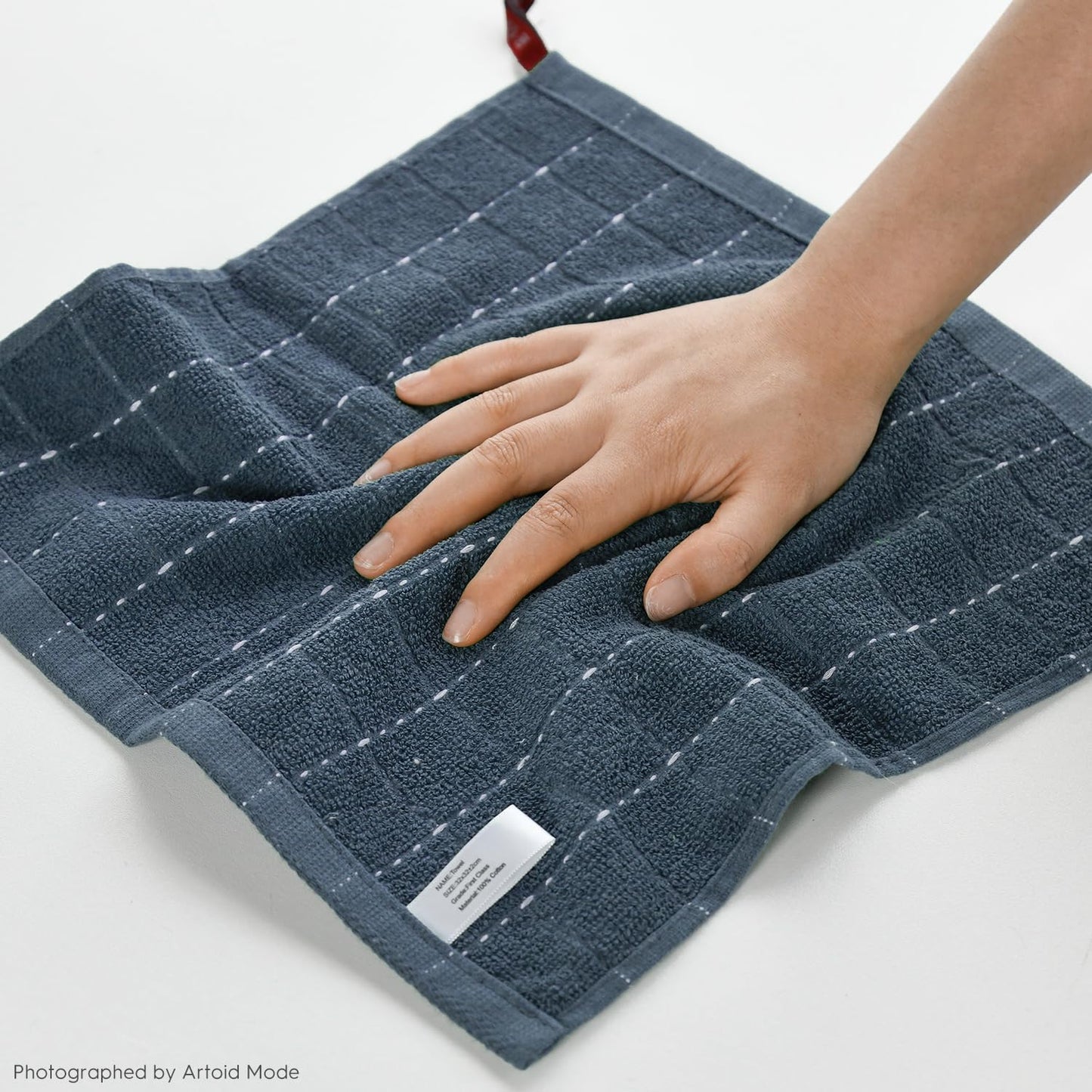 Artoid Mode Checkered Designed Cotton Grey Terry Kitchen Dish Cloths, 12x12 Inch Soft Absorbent Quick Drying Cleaning Kitchen Rags Set of 6