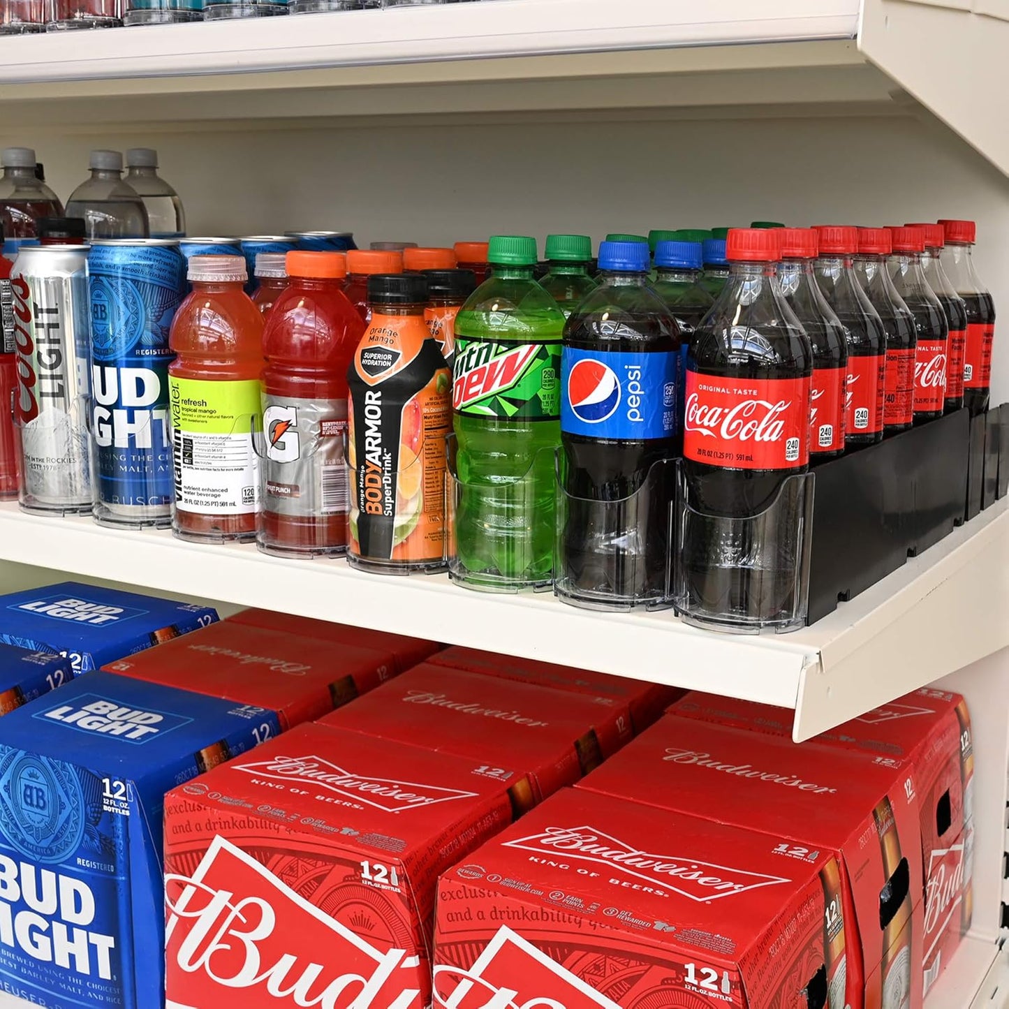 Display Technologies Fridge Organizer & Soda Can Dispenser for Refrigerator - Drink Dispenser & Refrigerator Storage (6-Pack)