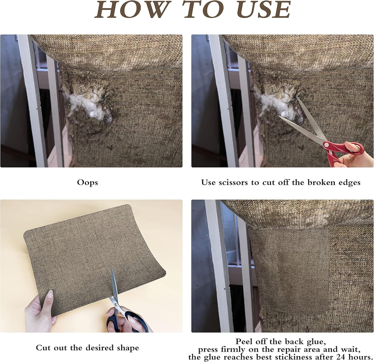 Fine Linen Repair Patches, Self-Adhesive Linen Fabric Patches, 8X11 inch Extra Size, Multi Color, Can be Used for Linen Sofa Repair and Linen Clothes Repair(8" x 11",Dark Grey 3.0)