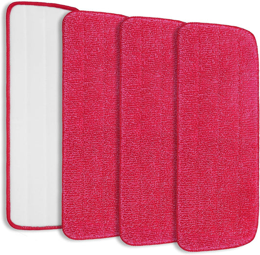 Replacement Microfiber Mop Pads Compatible with Rubbermaid Reveal Spray Mop, 16.5" Reusable Wet & Dry Floor Cleaning Pad Refills Fit for Any Microfiber Reveal Flat Mops(4 Pack)