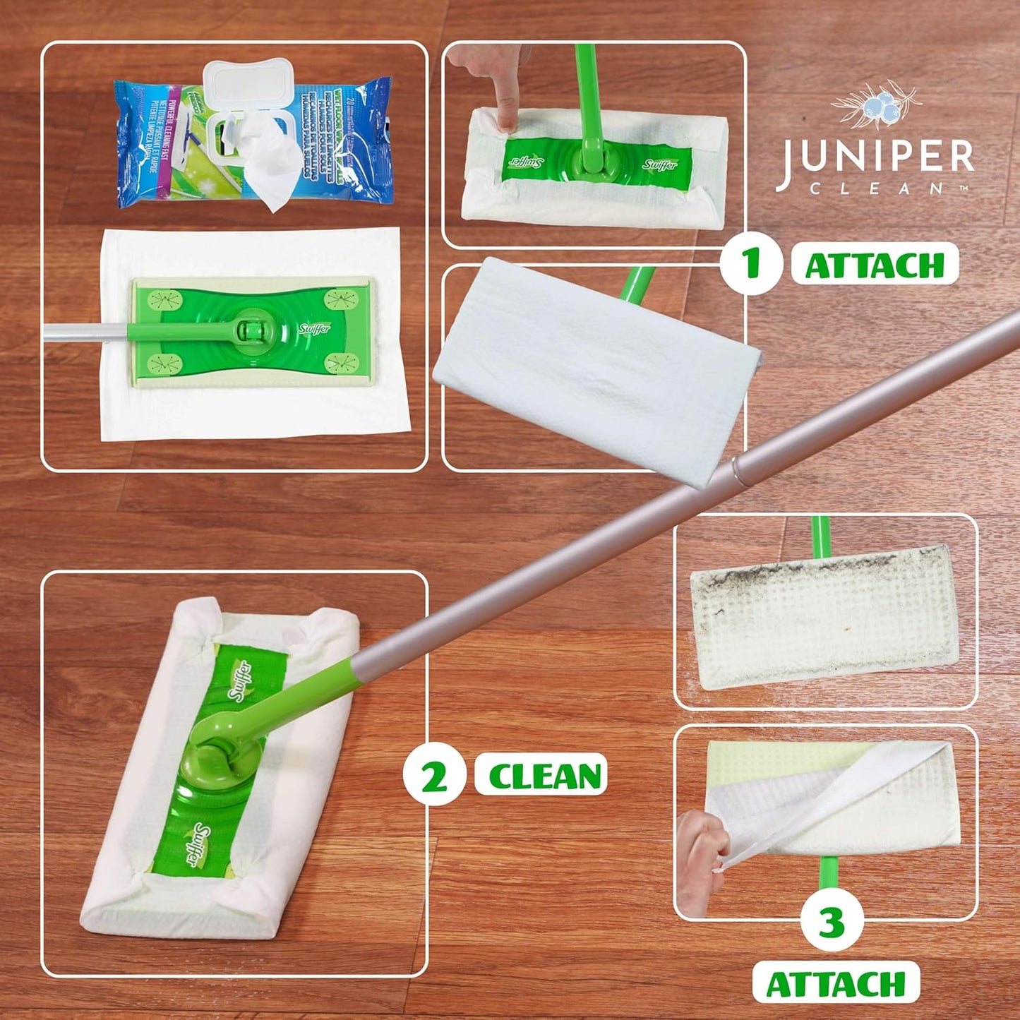 Wet Floor Wipes, Multi Surface Floor Cleaner Wet Mop Pads Fit Swiffer Sweeper Mop, Fresh Scent & Plant-Based Textured Cloth Trap Absorb Dirt, 20 Count (Pack of 12)