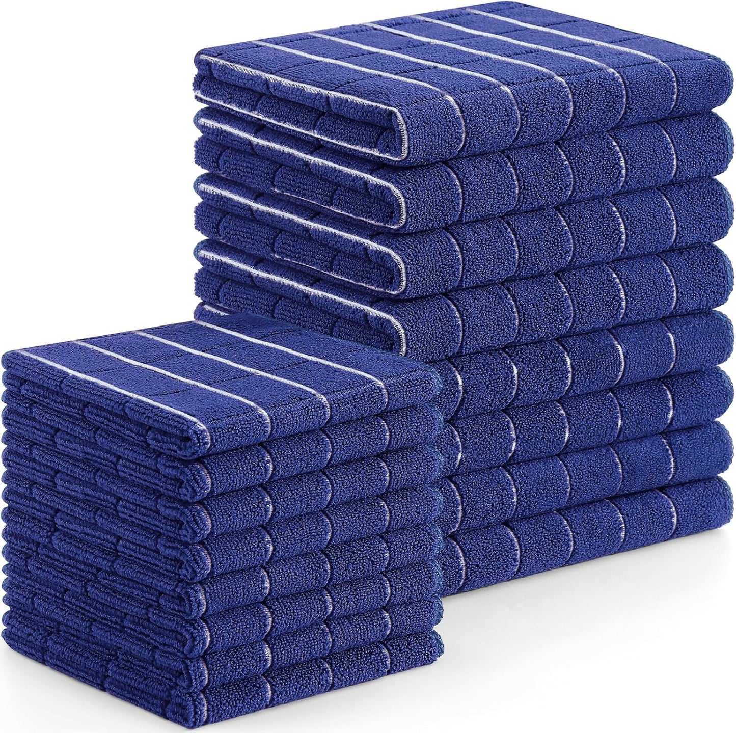 Homaxy Microfiber Kitchen Towels and Dishcloths Set, 16 Pack Soft and Absorbent Dish Hand Towels Bulk, 28 x 16 Inch & 12 x 12 Inch Quick Drying Rags for Washing Dishes, Grey