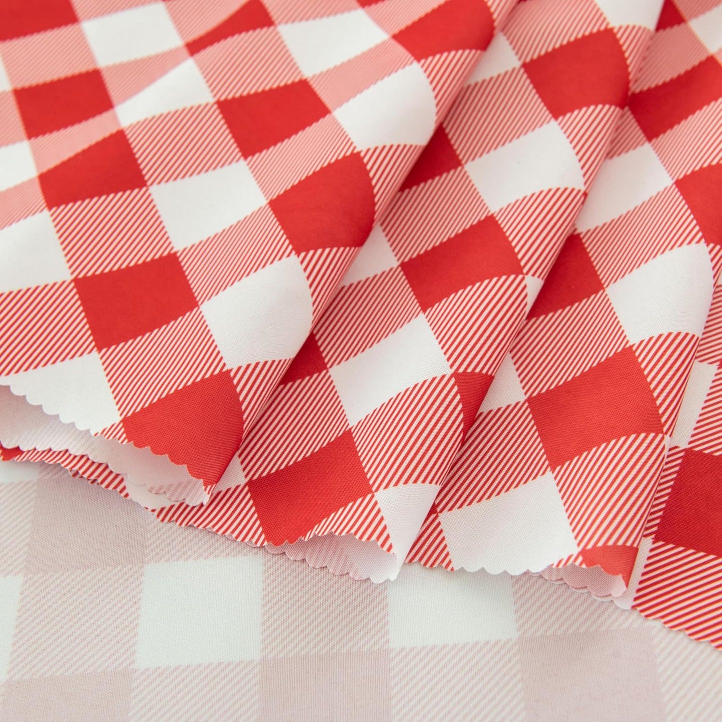 Waterproof Plaid Tablecloth Fabric - Round 108 Inch Classic Gingham Checker Table Cloth for Indoor/Outdoor Use - Buffalo Table Cover for Picnics, BBQs, and Parties