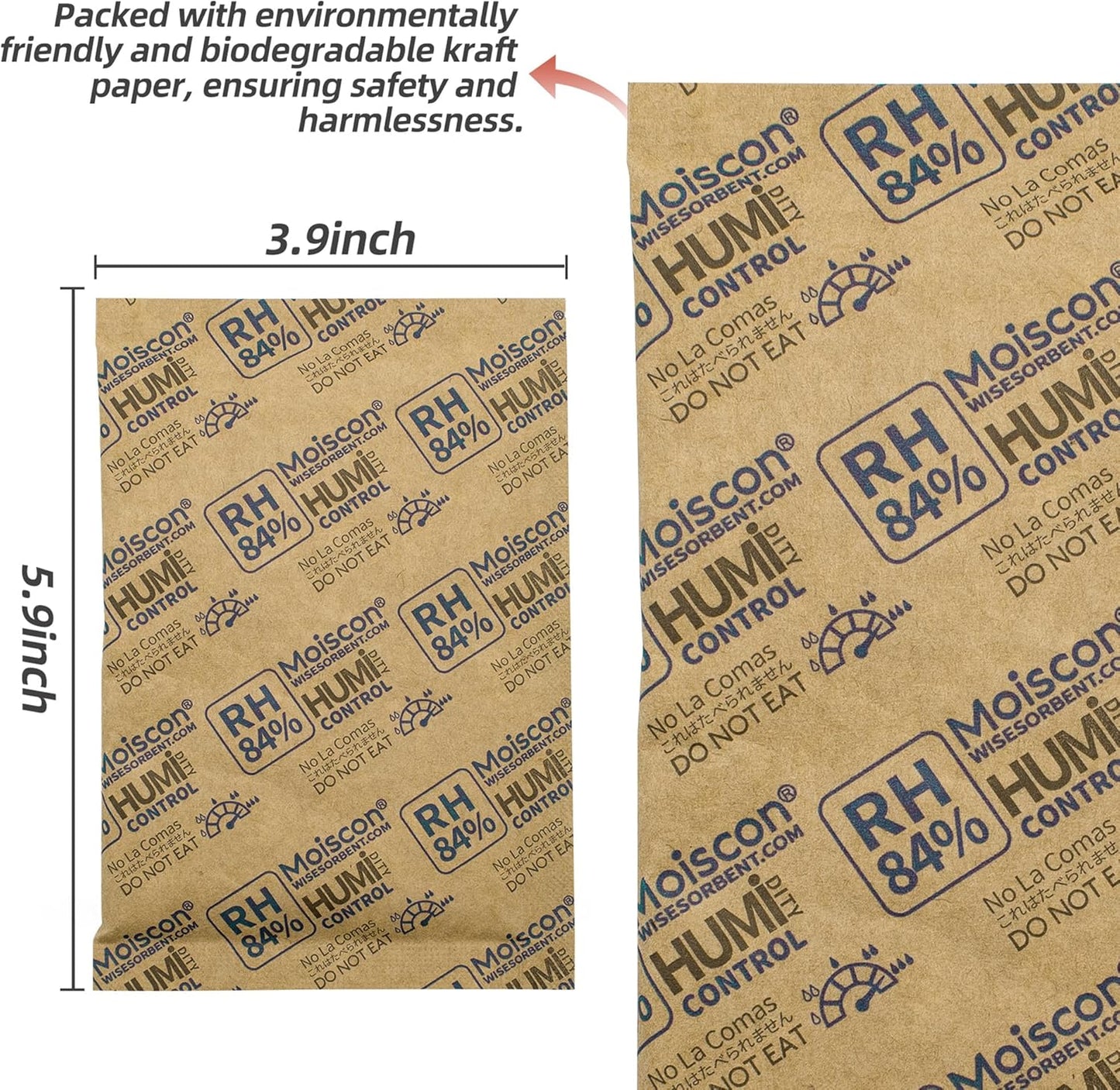 84% Two-Way Humidity Control Packs for Storing 1 lb – Size 60 – 25 Pack – Seasoning Packets Moisture Control Packets Individually Wrapped, Humidifier Packs for Season Wood Humidifier Boxes