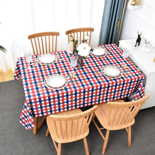 Classic Gingham Buffalo Tablecloth Fabric - Oblong 90x156 Inch Water Proof Checkered Table Cloth for Indoor Outdoor - Table Cover for Birthday, Picnics, BBQs, and Parties