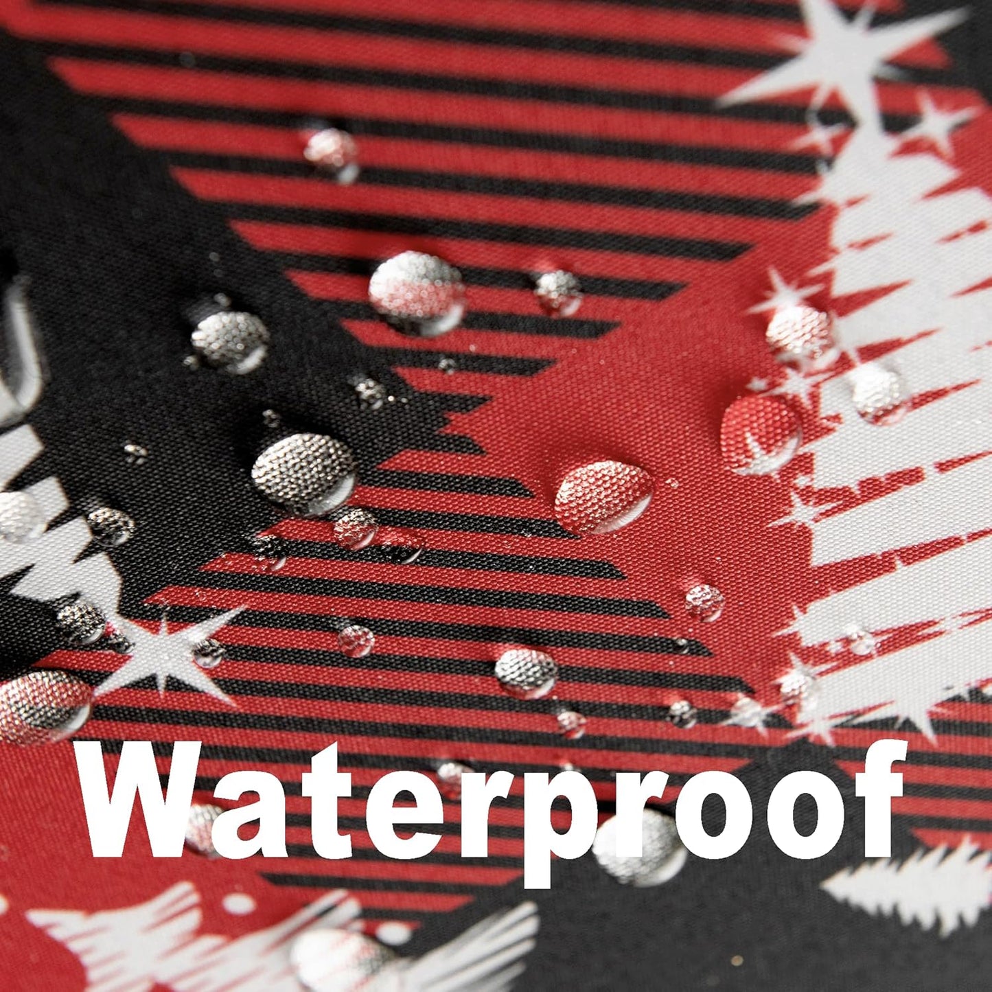 Waterproof Checkered Tablecloth Fabric - Rectangle 58x84 Inch Christmas Tree Table Cloth for Indoor/Outdoor Use - Xmas Table Cover for Kitchen, BBQs, and Parties