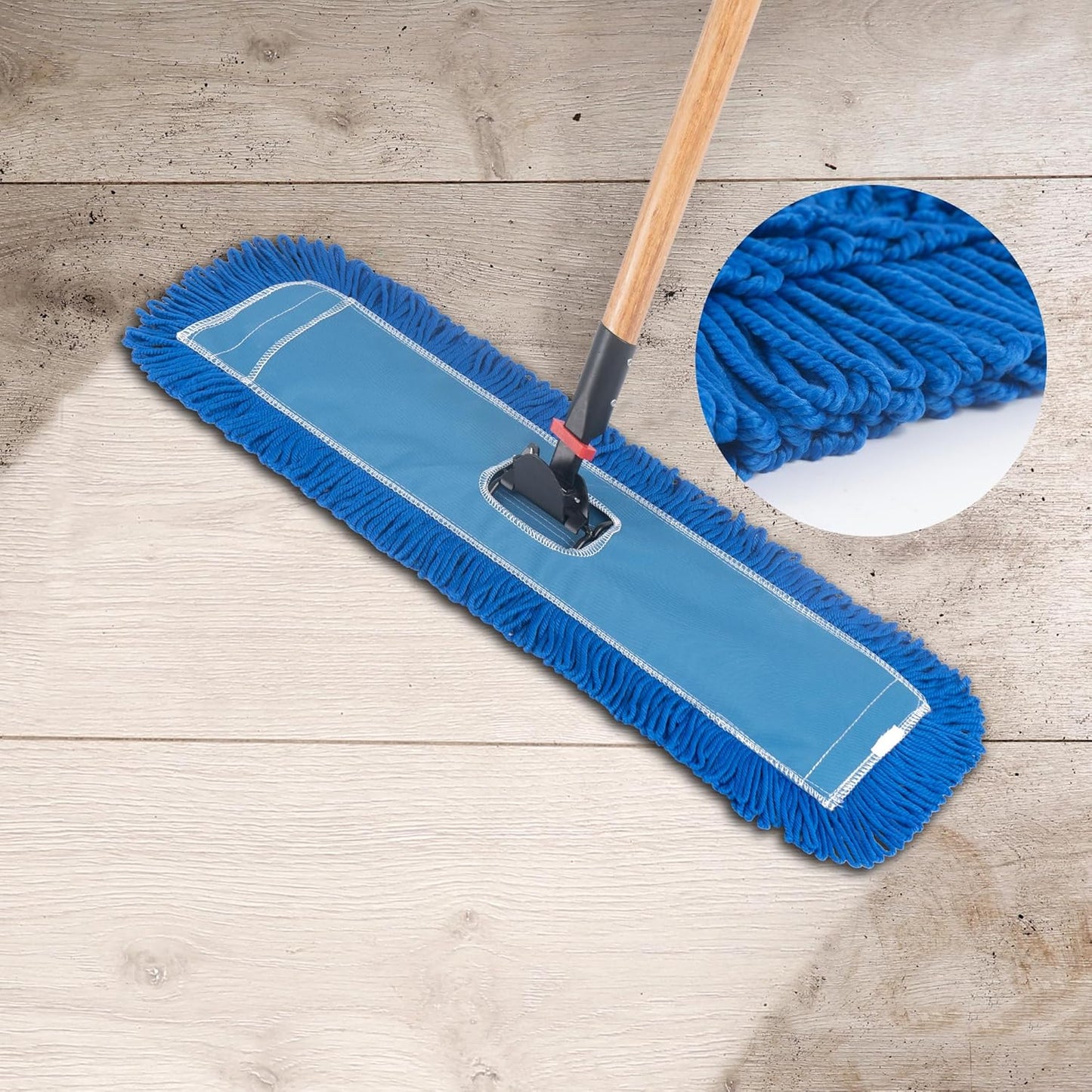 Matthew 24'' Microfiber Loop Dust Mop Washable Commercial&Residential Heavy Duty Mop Head Replacement Premium Absorbent Industrial Dust Mop Refill Pads for Hardwood, Office,Garage and Hotel -1Pack