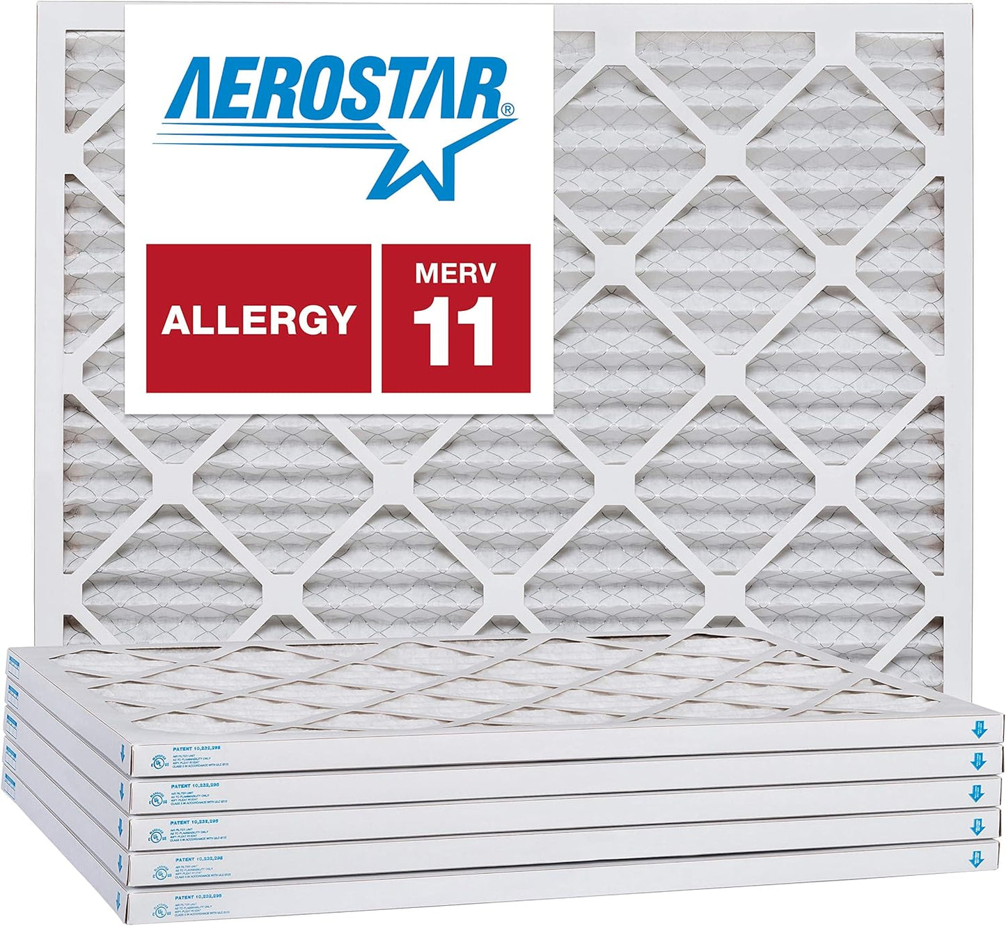 Aerostar 24x25x1 MERV 11, Pleated Air Filter, 24x25x1, Box of 6, Made in the USA