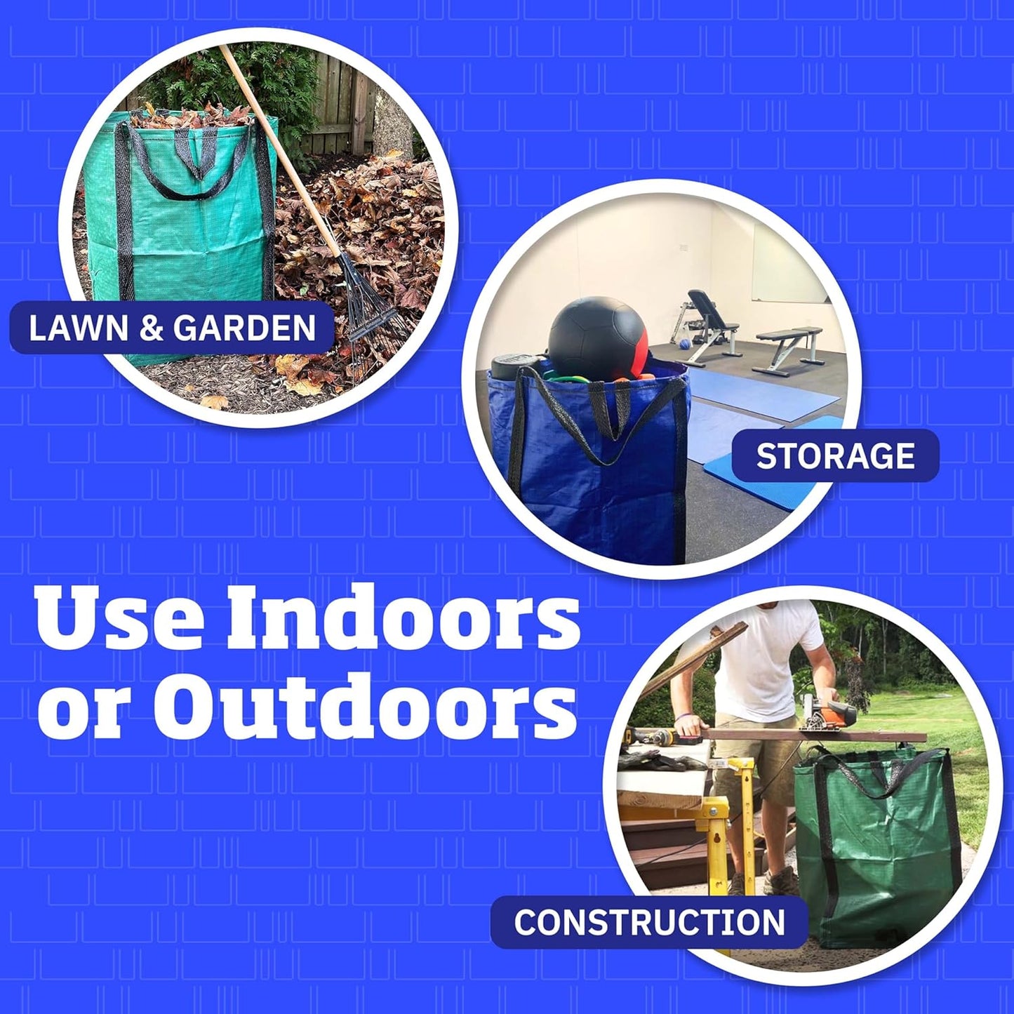 DURASACK Heavy Duty Home and Yard Bags 48-Gallon Reusable Self-Standing Lawn and Leaf Bags Garbage Can with Reinforced Handles, Gray