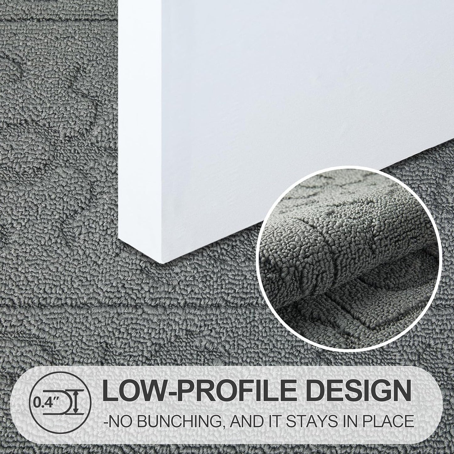 FONEYI Indoor Door Mat 36" x 59", Dirt Trapper Door Mats Non-Slip Entryway Rugs Washable, Absorbent Resist Dirt Welcome Mat, Low Profile Inside Floor Mats for Front Back Door and Entryway, Light Grey