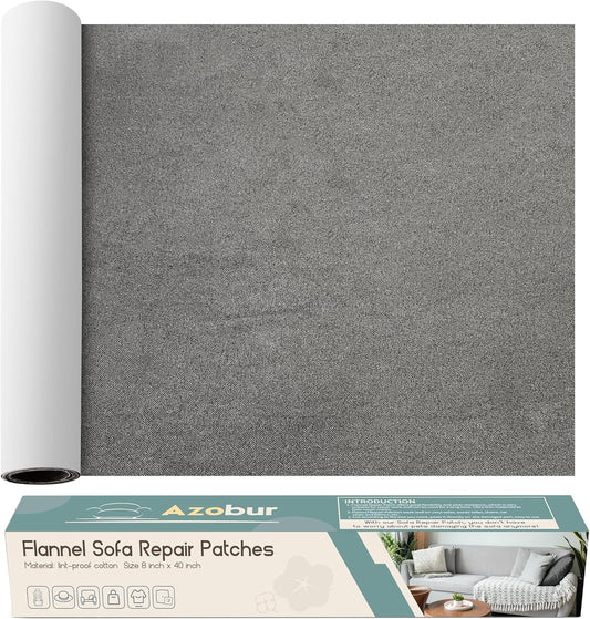 Azobur Sofa Fabric Repair Patch, Oversized Microfiber Patch，Self Adhesive Fabric Sofa Patch Repair Fabric,Super Cost-Effective Combination (Gray)