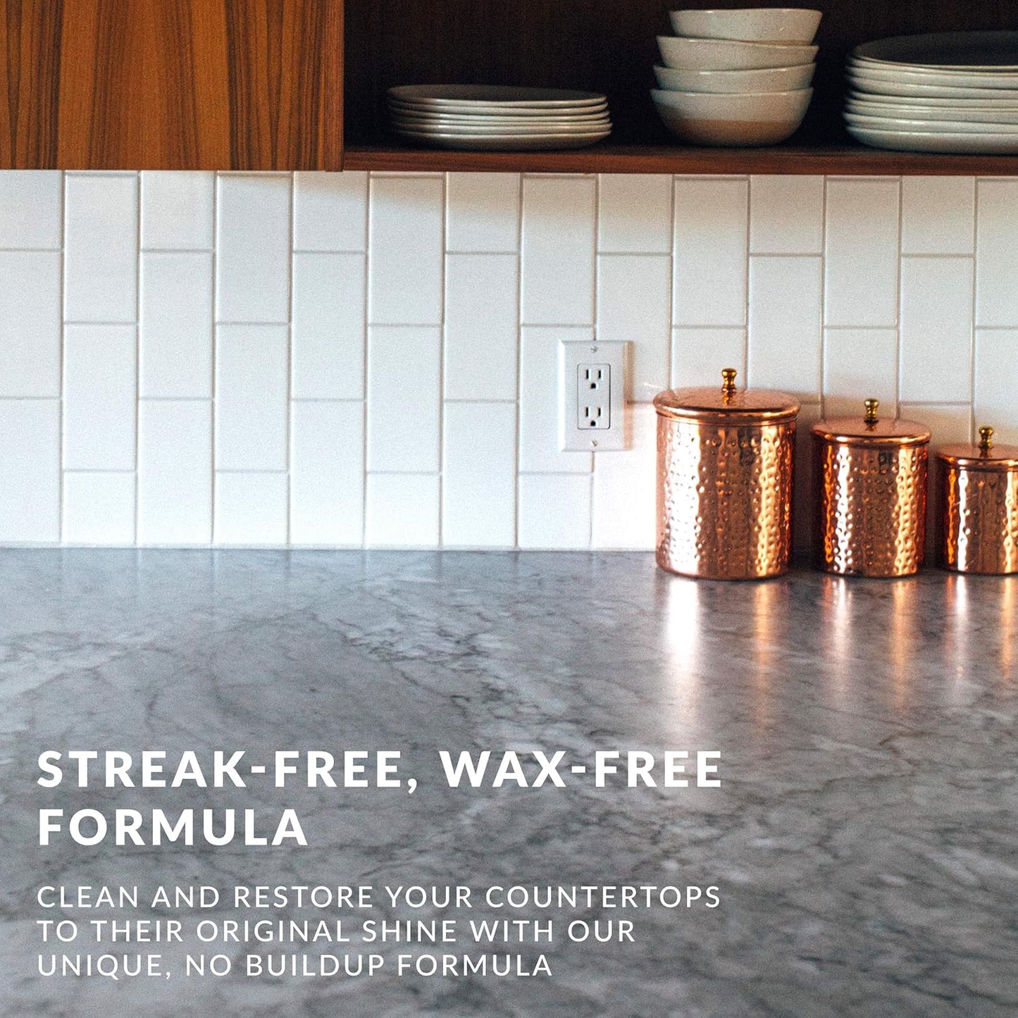 HOPE'S Countertop Restoration Polish, Streak-Free Kitchen Counter Cleaner, No Buildup Countertop Cleaner, Quartz, Marble, Corian, Composite, and Granite Cleaner and Polish, 8 Fl Oz, Pack of 12