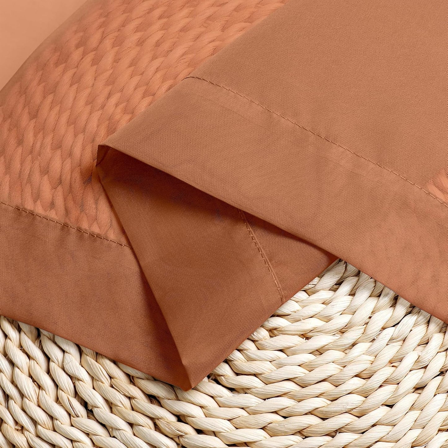 Chyhomenyc Orange Sheer Curtains 45 Inch Long 2 Panels, Light Filtering Rod Pocket Voile Short Curtains Drapes for Living Room Bedroom Small Windows, 42Wx45L Inches