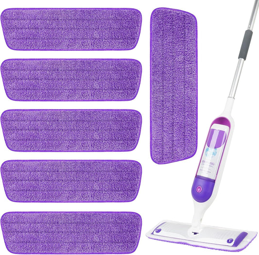 6 Pack Reusable Microfiber Mop Pads for Swiffer PowerMop, Power Mop Refill Pads for 13''-16'' Spray, Machine Washable Power Pads Replacement for All Floor Types Cleaning