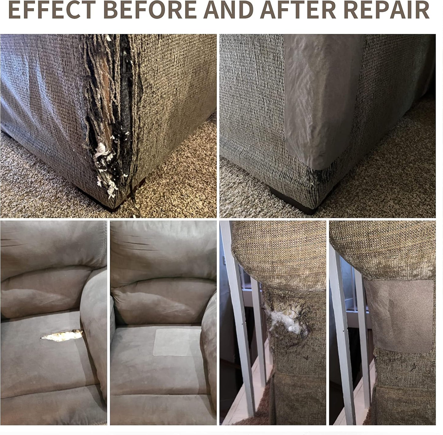 Coarse Linen Repair Patches, Self-Adhesive Linen Fabric Patches, 12X40 inch Extra Size, Multi Color, Can be Used for Linen Sofa Repair and Linen Clothes Repair(12" x 40",Beige 1.0)