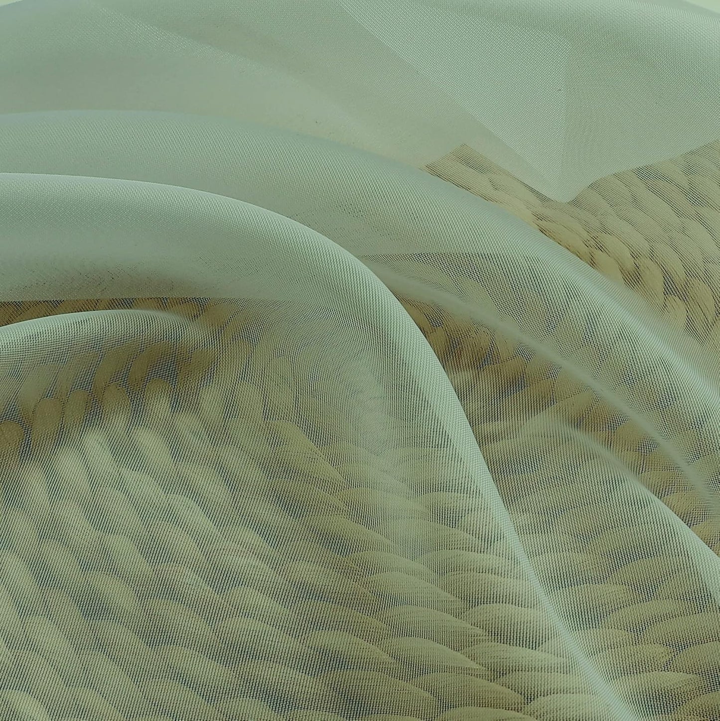 Chyhomenyc Sheer Curtains Tiers 42W x 24L Inches 2 Pieces Set, Light Filtering Small Curtains, Short Bathroom Living Room Cafe Basement Voile Window Curtain, Rod Pocket, Sage Green