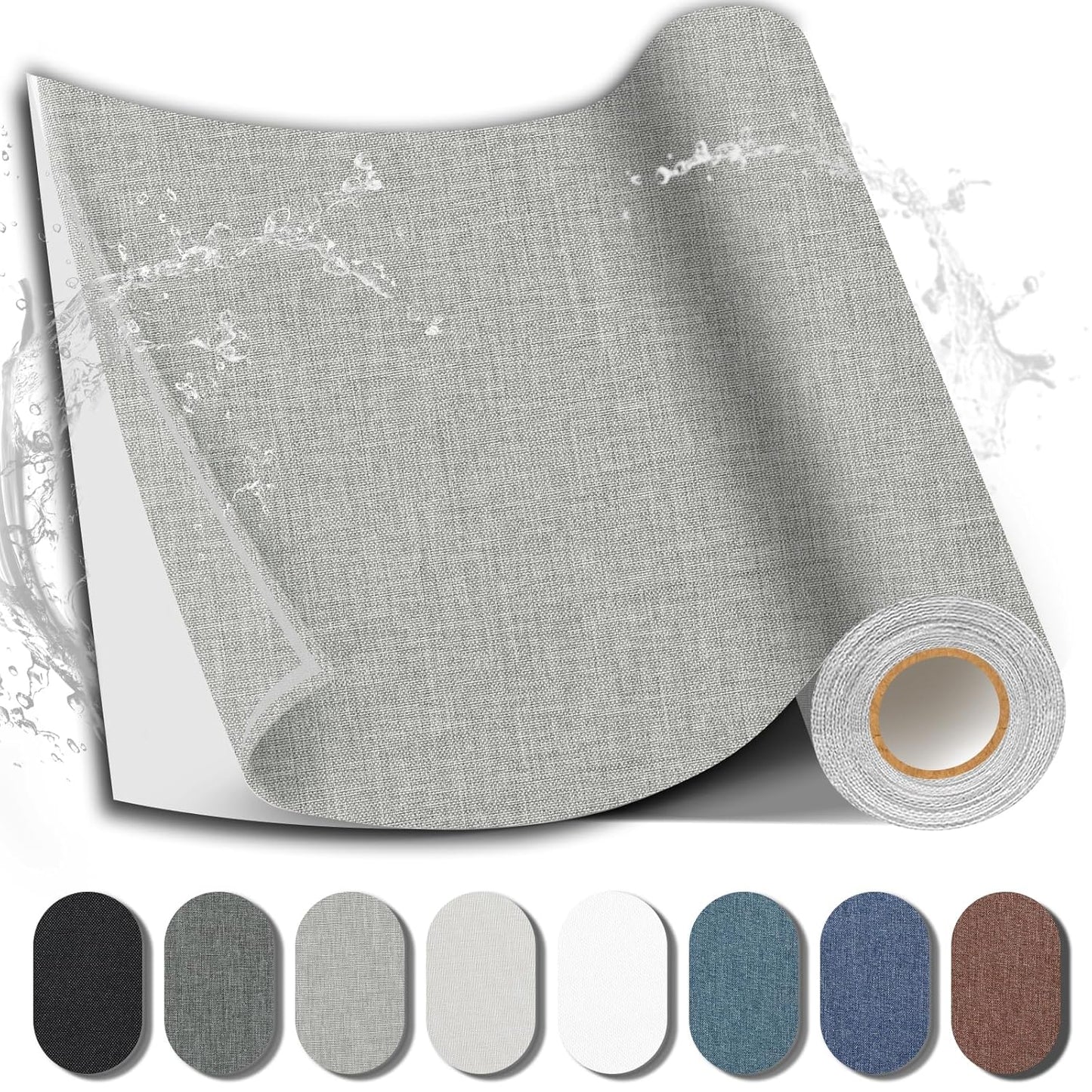 Fabric Repair Patch, Fabric Large Repair Tape, Self-Adhesive Patches for Furniture, Sofa, Car Interior, Shoes, Hand Bag, Clothing (Grey, 3.5X79 Inch)