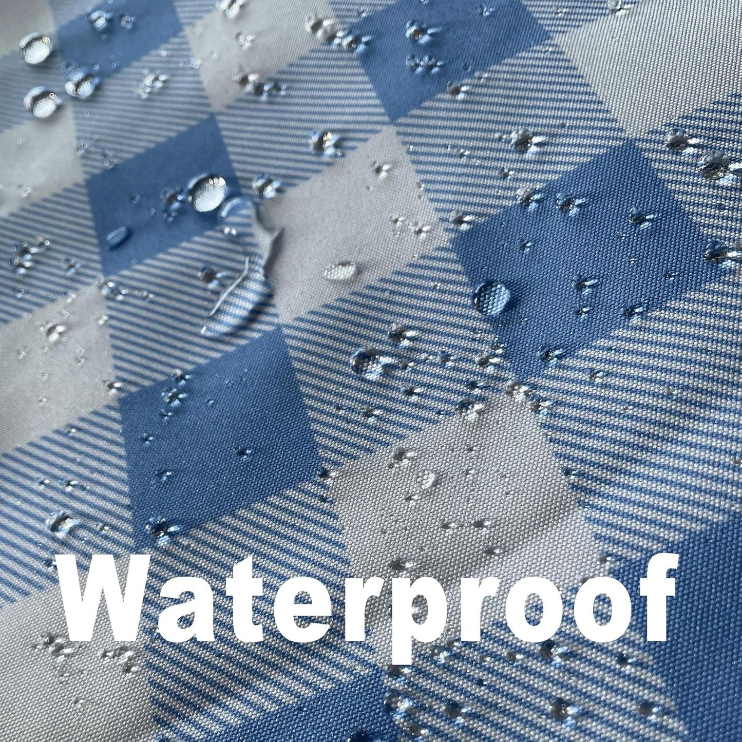 Waterproof Plaid Tablecloth Fabric - Round 50 Inch Classic Gingham Checker Table Cloth for Indoor/Outdoor Use - Buffalo Table Cover for Picnics, BBQs, and Parties