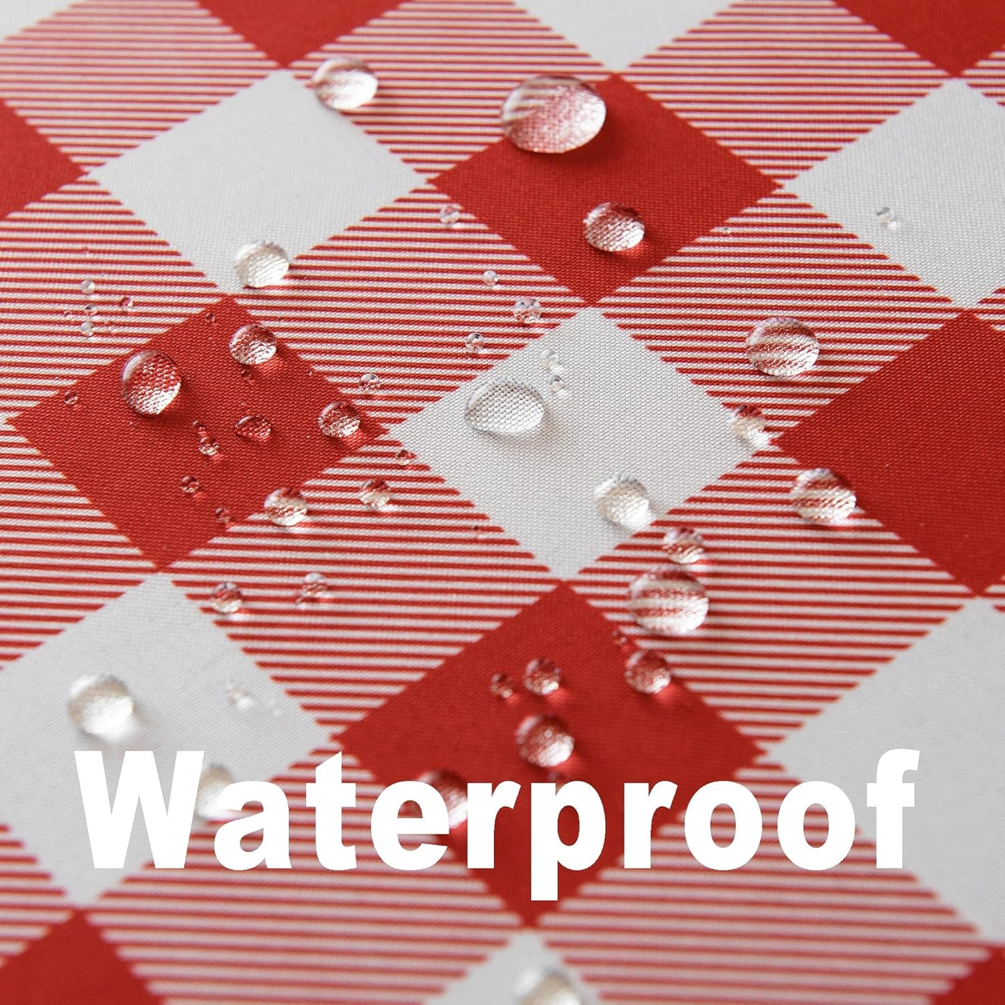 Waterproof Plaid Tablecloth Fabric - Round 70 Inch Classic Gingham Checker Table Cloth for Indoor/Outdoor Use - Buffalo Table Cover for Picnics, BBQs, and Parties