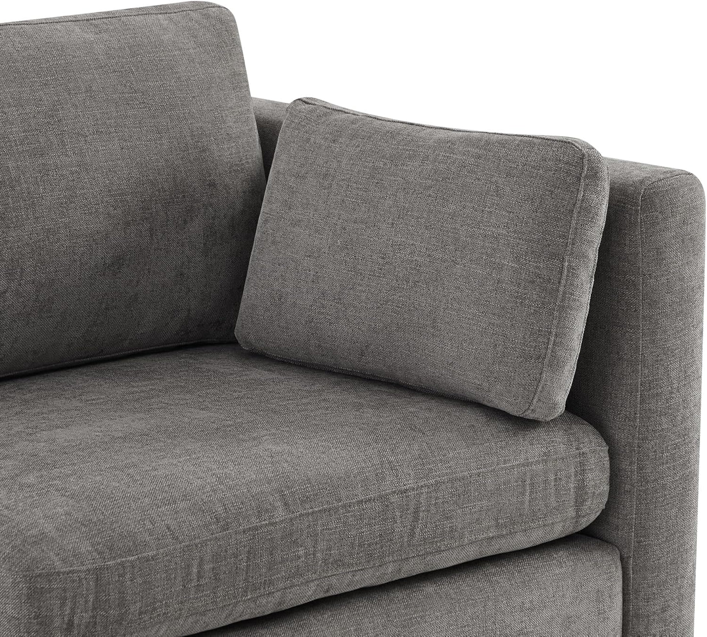 CHITA Oversized Modular Sectional Sofa Set, FSC Certified L Shaped Couch with Reversible Chaise,Modular Sectional Couch for Living Room,112 inch Width, 4 Seat Modular Sofa with Storage Ottoman, Grey