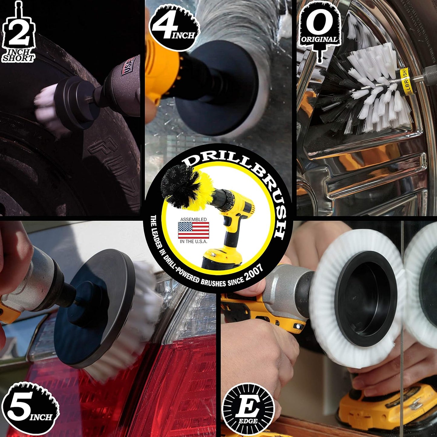 Drill Brush Power Scrubber by Useful Products - Carpet Cleaner - Car Cleaning Kit - Car Wash Kit - Glass, Glass Cooktop, Upholstery Cleaner - Upholstery Brush For Auto Detailing - Pet Hair Remover Set